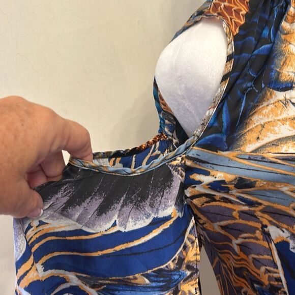 Bisou Bisou multicolored off the shoulder cut out blouse Size S EUC - Picture 4 of 13